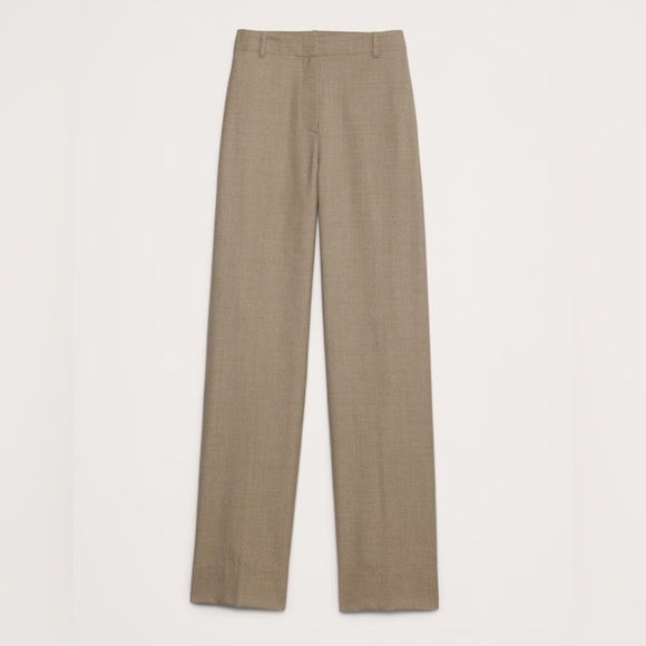 NWT Banana Republic High-Rise Modern Straight Lightweight Wool Flannel Pants - Picture 2 of 6